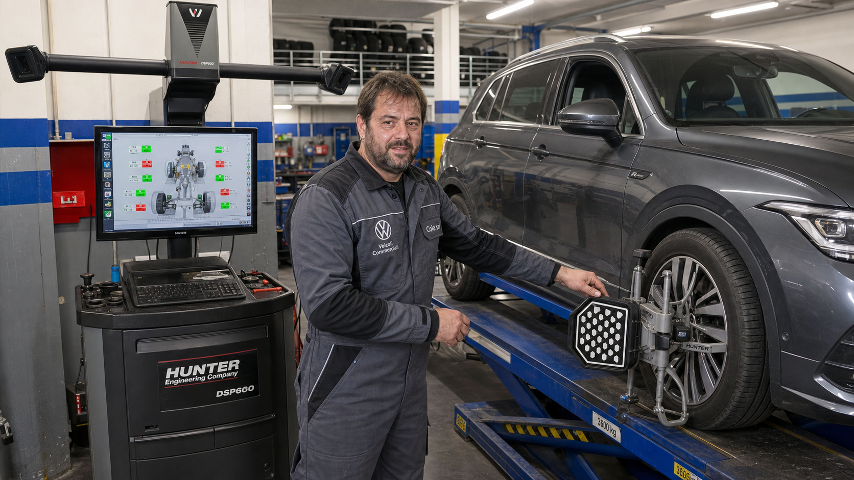 Tecnico Cola Srl esegue la manutenzione dell'impianto frenante di una Volkswagen
